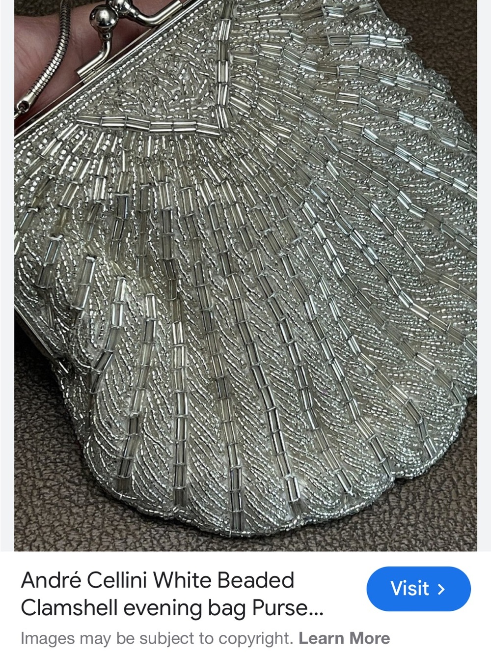 Andre Fellini beaded bag little darning needed good condition